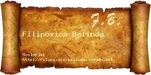 Filipovics Belinda névjegykártya